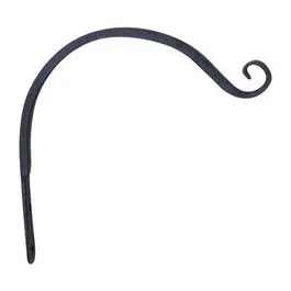 Curved Black Hanging Plant Hook, 12-Inch 1
