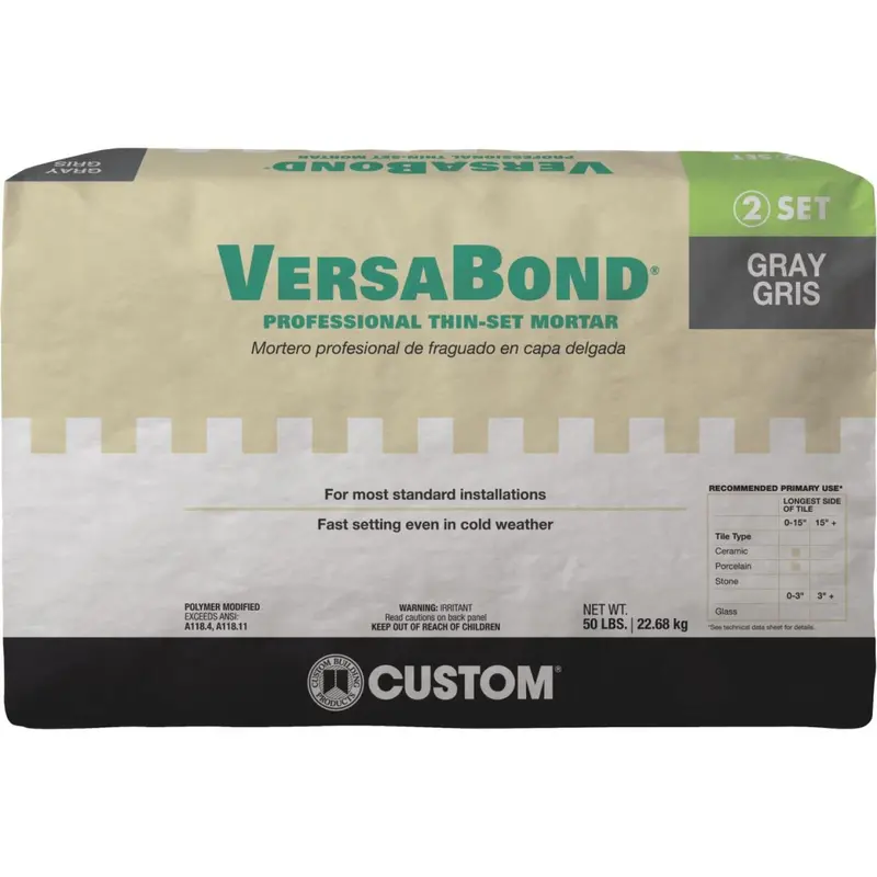 Custom Building Products Versabond Gray Fortified Thin-Set Mortar – 50 Lb Bag 1