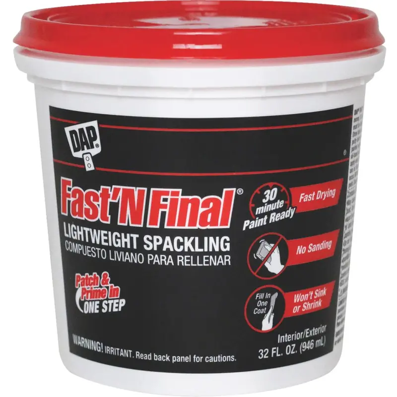 Dap Fast 'N Final 32 Oz Lightweight Latex Spackling For Patching & Priming 1