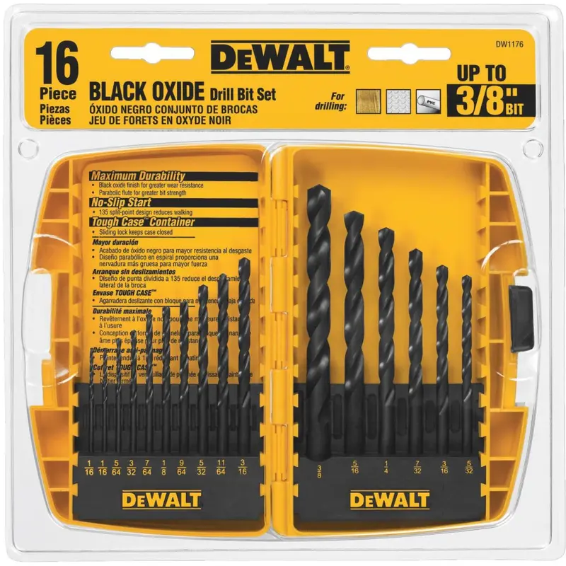 Dewalt 16-Piece Black Oxide Drill Bit Set (1/16" To 3/8") 1