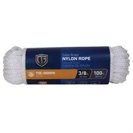Diamond-Braid Nylon Rope – 3/8-Inch Diameter × 100-Foot White Coil 1