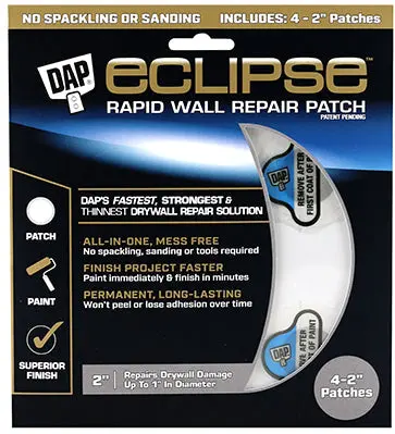 Eclipse Rapid Patch Wall Repair Kit – 2-Inch Self-Adhesive Drywall Patch 1