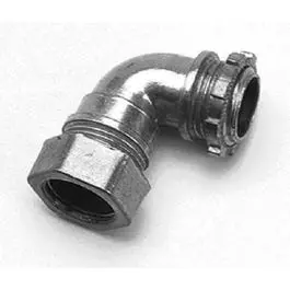 Emt Compression Conduit Connector, 90° Bend, 1/2-Inch 1