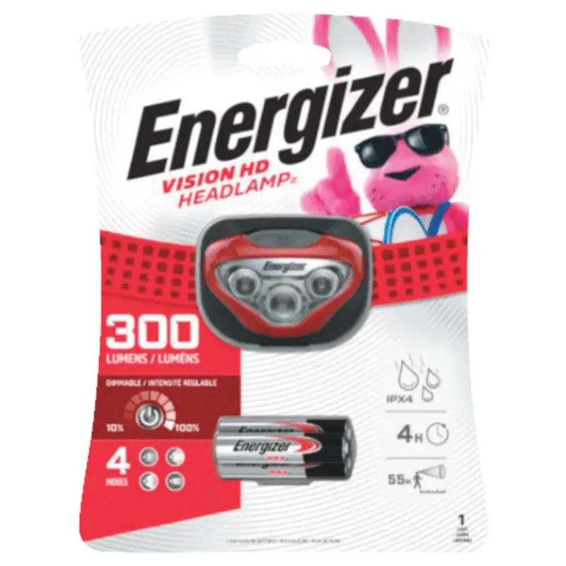Energizer Vision Hd Led Headlamp – 300-Lumen Output, Requires 3 Aaa Batteries 1