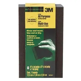 Fine-To-Medium Flexible Sanding Sponge – Large Surface Foam Block (4-7/8" X 2-7/8" X 1") 1