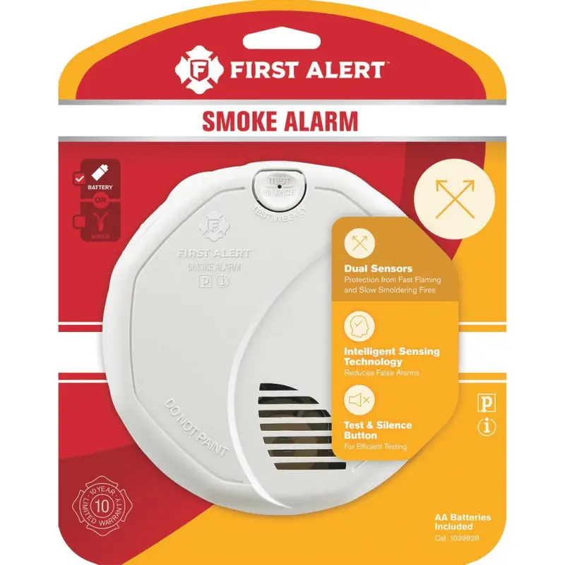 First Alert Dual-Sensor Smoke Alarm – Battery-Powered Photoelectric & Ionization Fire Detector 1