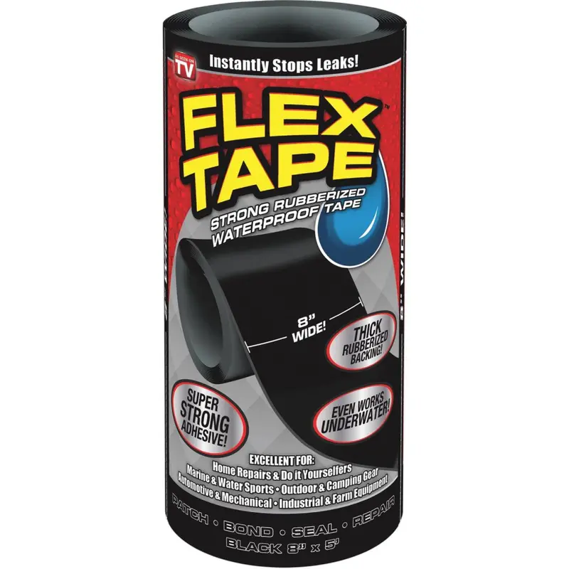 Flex Tape Heavy-Duty Repair Tape – 8-Inch × 5-Foot, Matte Black Finish 1