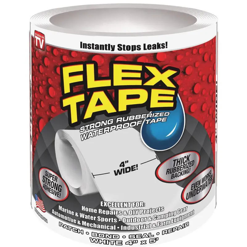 Flex Tape Premium Waterproof Repair Tape – 4-Inch × 5-Foot, Bright White 1