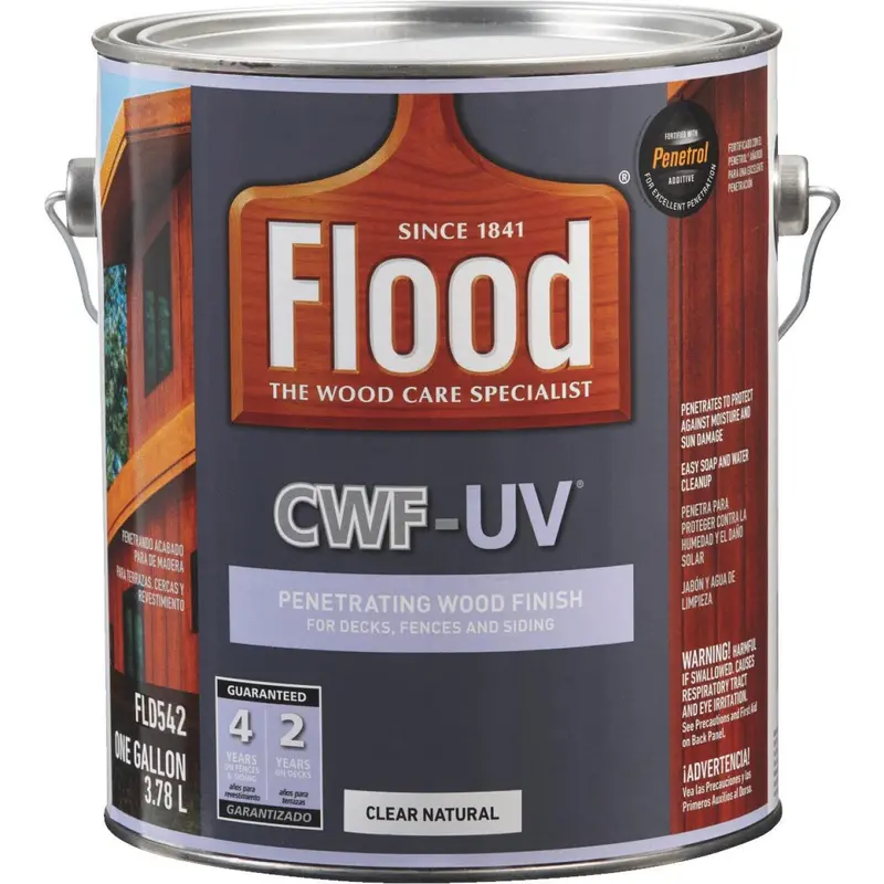 Flood Cwf-Uv Natural Wood Finish – Oil-Modified Deck, Fence & Siding Sealer (1 Gallon) 1