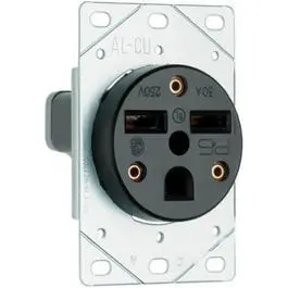 Flush-Mount 30-Amp, 250-Volt Power Outlet – Matte Black Finish 1