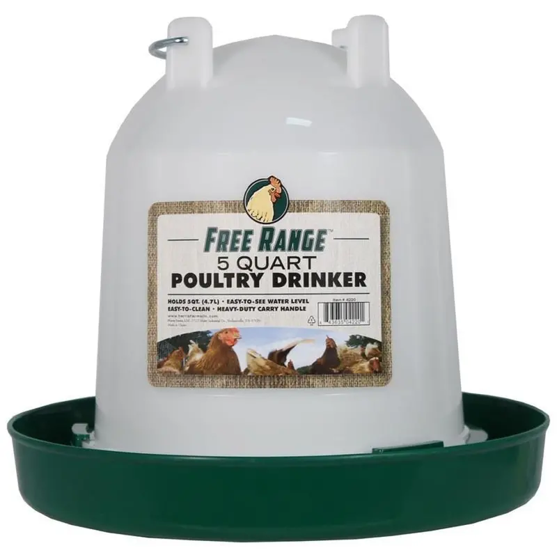 Free-Range Plastic Poultry Waterer For Chickens & Small Flocks 1