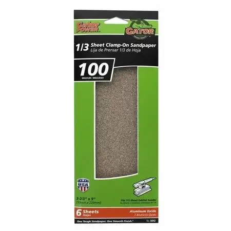 Gator 1/3-Sheet Clamp-On Sandpaper — Premium Abrasive 2