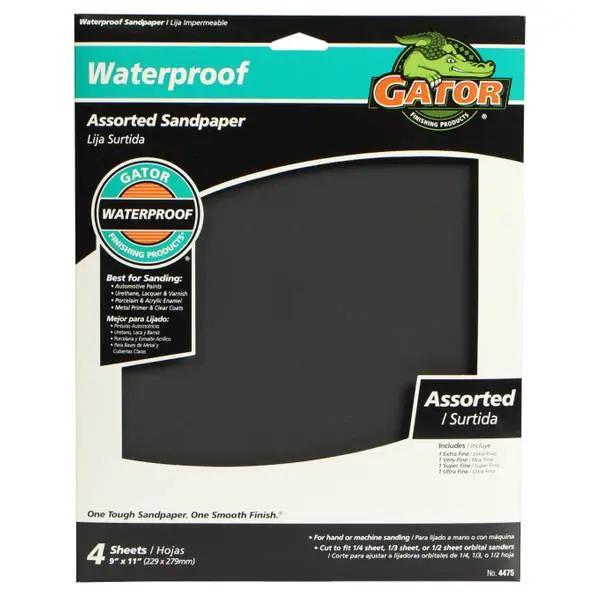 Gator Waterproof Sanding Sheets – Assorted Grits, Wet/Dry Use 1