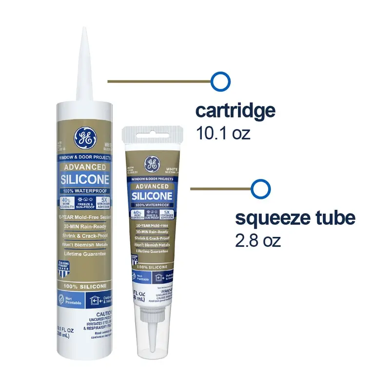 Ge Advanced Silicone 2 Window & Door Sealant – Black (10.1 Oz) 1