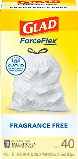 Glad Kitchen Forceflex Trash Bags – Fragrance-Free 1