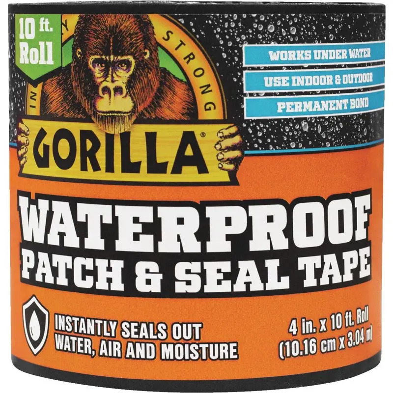 Gorilla Waterproof Patch & Seal Tape — 4" X 10' Black 1