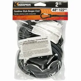 Gray Mini Carabiner Bungee Cord – 48-Inch, 2-Pack 1