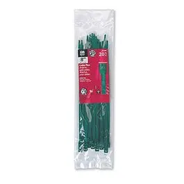 Green Cable Ties – 8-Inch Length, 20-Pack 1