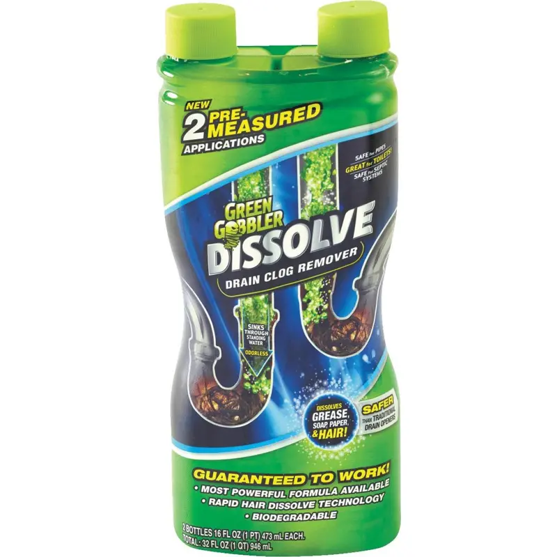 Green Gobbler Gel Drain Opener – 32 Oz (2-Pack) Biodegradable Formula 1