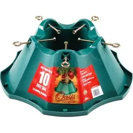 Green Plastic Christmas Tree Stand – Supports Trees Up To 21.65" Base 1