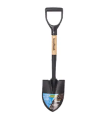 Green Thumb Mini Round-Point Shovel – D-Grip Wooden Handle 1