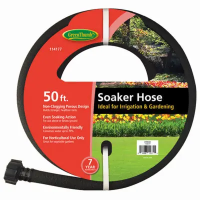 Green Thumb Rubber Soaker Hose – Flexible, Drip-Irrigation Garden Hose 1