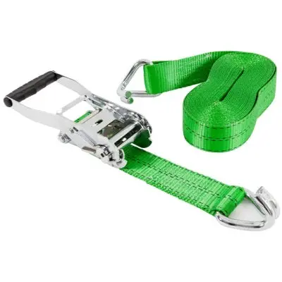 Hampton Chrome Ratchet Tie-Down Strap – 2-Inch Wide X 30-Foot Long, 5000-Lb Break Strength 1