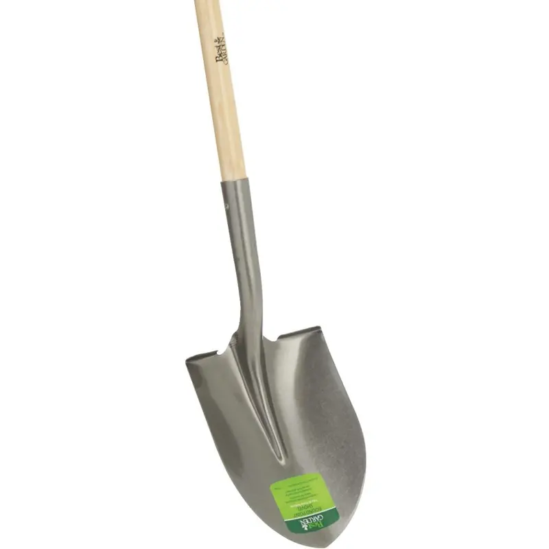 Heavy-Duty 44-Inch Round-Point Garden Shovel With Wooden Handle 1