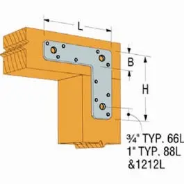 Heavy-Duty L-Shaped Structural Tie Connector – 6 X 6 Inches 1