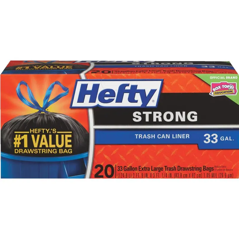 Hefty Strong Extra-Large Trash Bags – 33 Gallon, Black, 20-Count 1