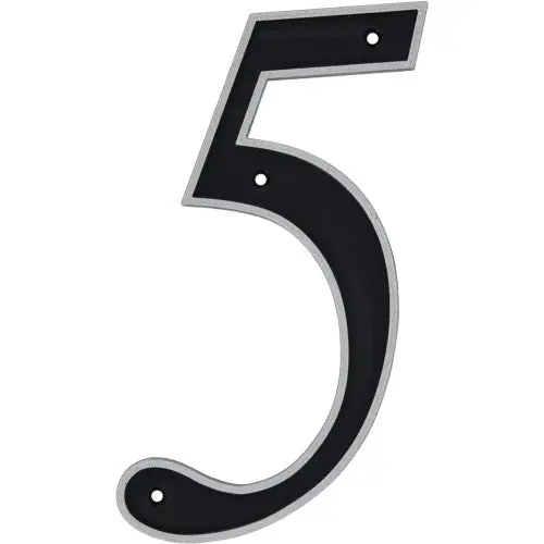 Hillman Reflective Black-And-Silver Plastic House Number – Digit 5 1