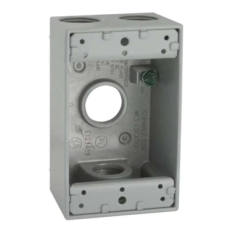 Hubbell Bell Weatherproof 1-Gang Electrical Box With Four 3/4" Threaded Outlets (Gray) 1