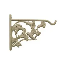 Hummingbird-Themed Sand-Finish Aluminum Plant Bracket – 8-Inch 1