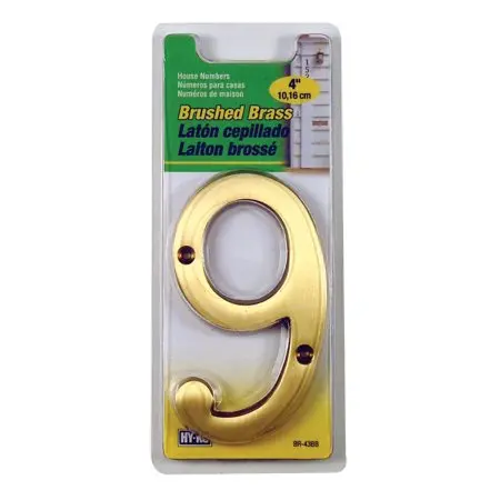 Hy-Ko Brushed Brass House Numbers Set – 4-Inch Digits 0 Through 9 1