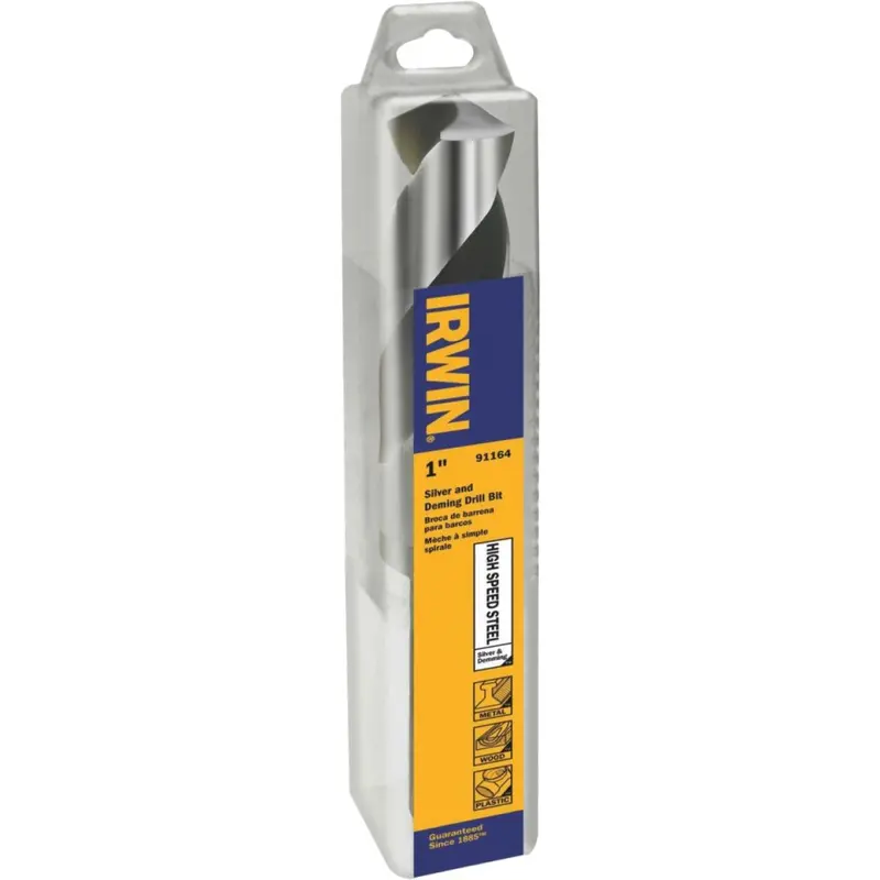 Irwin Black Oxide Drill Bit – 1-Inch Silver & Deming Style, High-Speed Steel 1