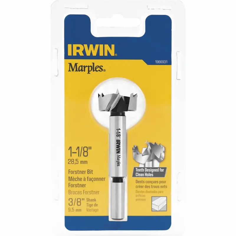 Irwin Marples 1-1/8" × 3-1/2" Reduced Shank Forstner Bit 1