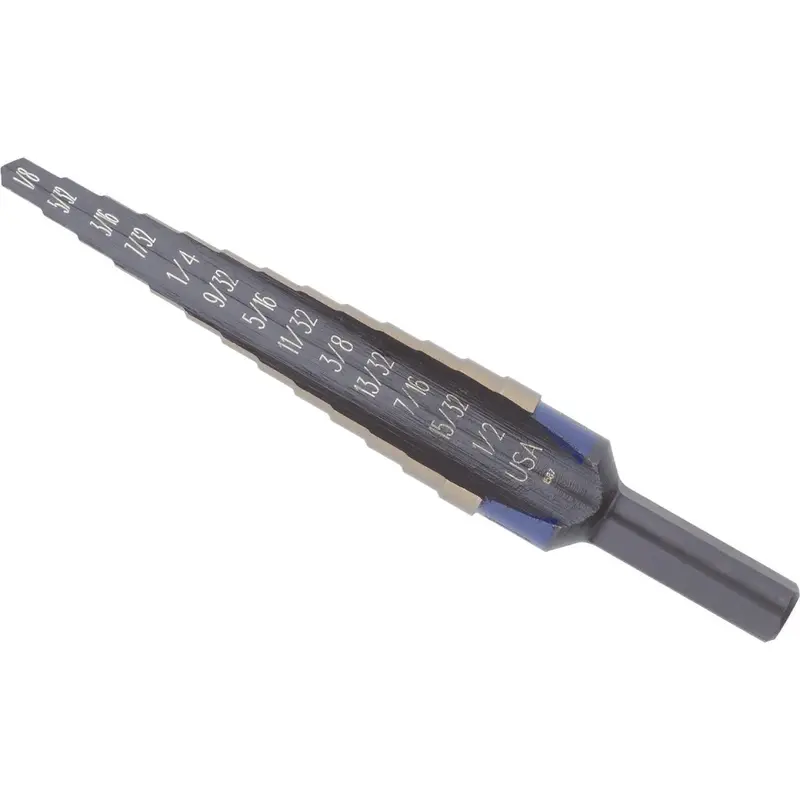 Irwin Unibit Step Drill Bit – 1/8 To 1/2 Inch, 13-Step Design 1