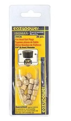 Isomax Flat-Head Oak Dowel Plugs – 1/4" Diameter, 20-Pack 1