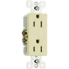 Ivory 15A 125V Decorative Duplex Outlet 1