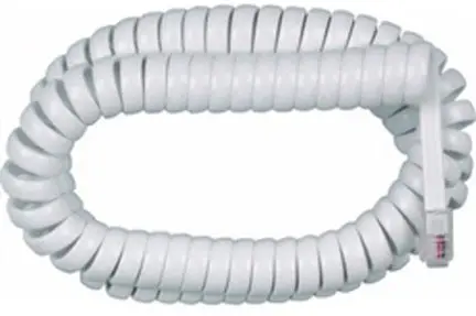 Ivory Coiled Telephone Cord – 25-Foot Stretchable Connection Cable 1