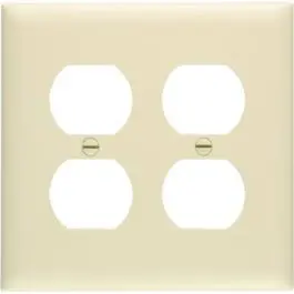 Ivory Two-Duplex Outlet Wall Plate – 4-Port Configuration 1