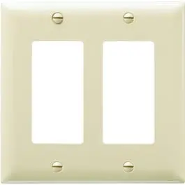 Ivory Two-Opening Decorator-Style Nylon Wall Plate 1
