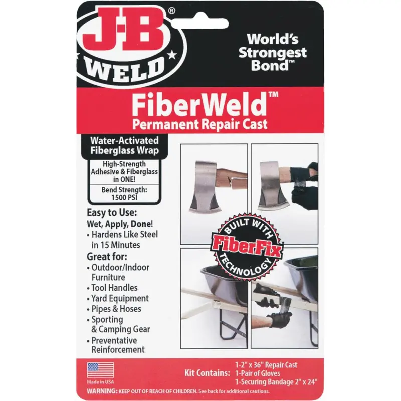 J-B Weld Fiberweld Repair Wrap – Black Fiberglass Tape, 2 X 36 Inches, Permanent Bond 1