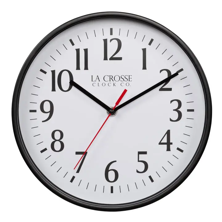 La Crosse 10-Inch Analog Wall Clock – Sleek Black Finish 1