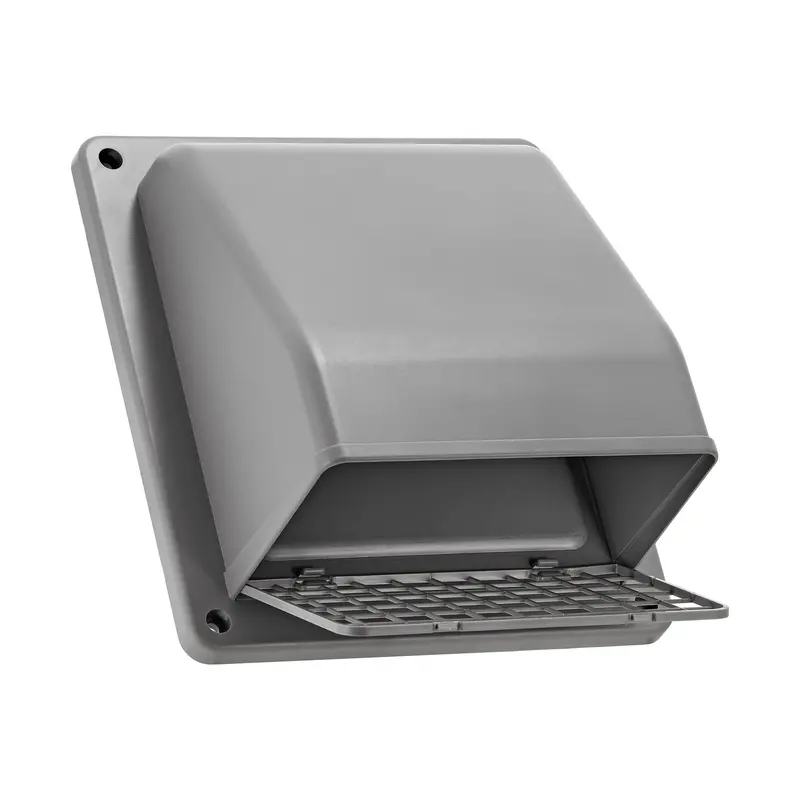 Lambro 6-Inch Gray Plastic Exhaust Vent – Hinged Screen & Removable Damper (Model 351Gr) 1