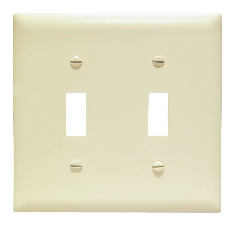 Legrand Trademaster Jumbo 2-Gang Nylon Wall Plate – Dual Toggle Switch Configuration 1