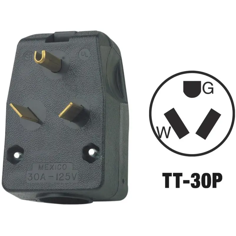 Leviton 30A 125V 2-Pole Angle Power Plug – 3-Wire Industrial-Grade 1