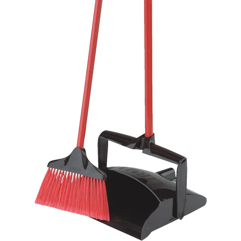 Libman Angle Broom With Dustpan – 12" Wide Head, 36" Steel Handle, For Lobby & Hard-Surface Cleaning 1