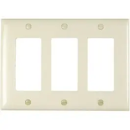 Light Almond Triple-Gang Nylon Wall Plate – 3-Opening Design 1
