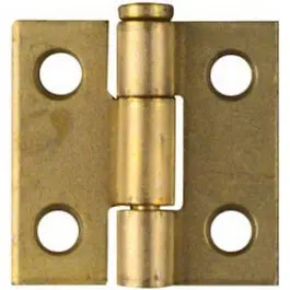 Light-Duty Narrow Hinge Set – 1" X 1", Dull Brass Finish, 2-Pack 1